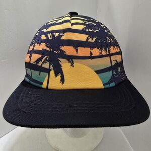 TOMMY BAHAMA kids Trucker Mesh Snapback‎ Cap Beach Print L/XL Navy NWT